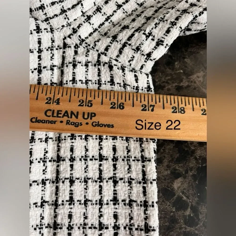 J Crew Women's Tweed Blazer Size 22 Collared Checked Lined Lady Jacket